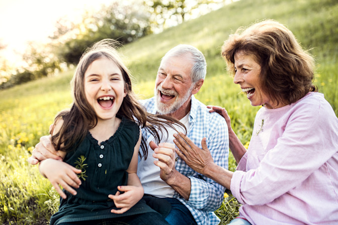 Happy family after low vision care by local eye doctors