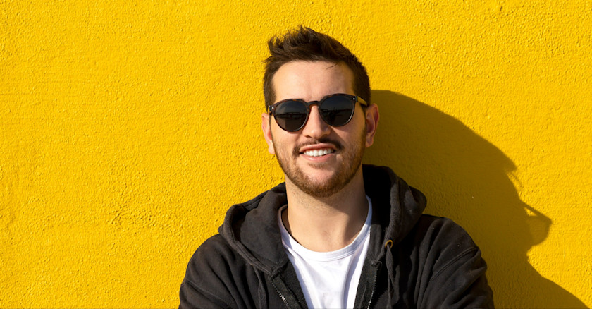Man wearing prescription sunglasses